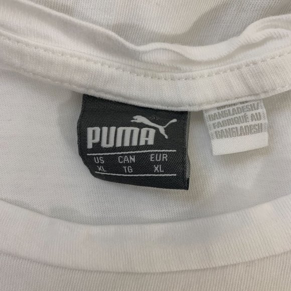 PUMA XL T Shirt White Gray Sparkle Glitter Logo Short Sleeve Athletic Sports Ath - Picture 4 of 5